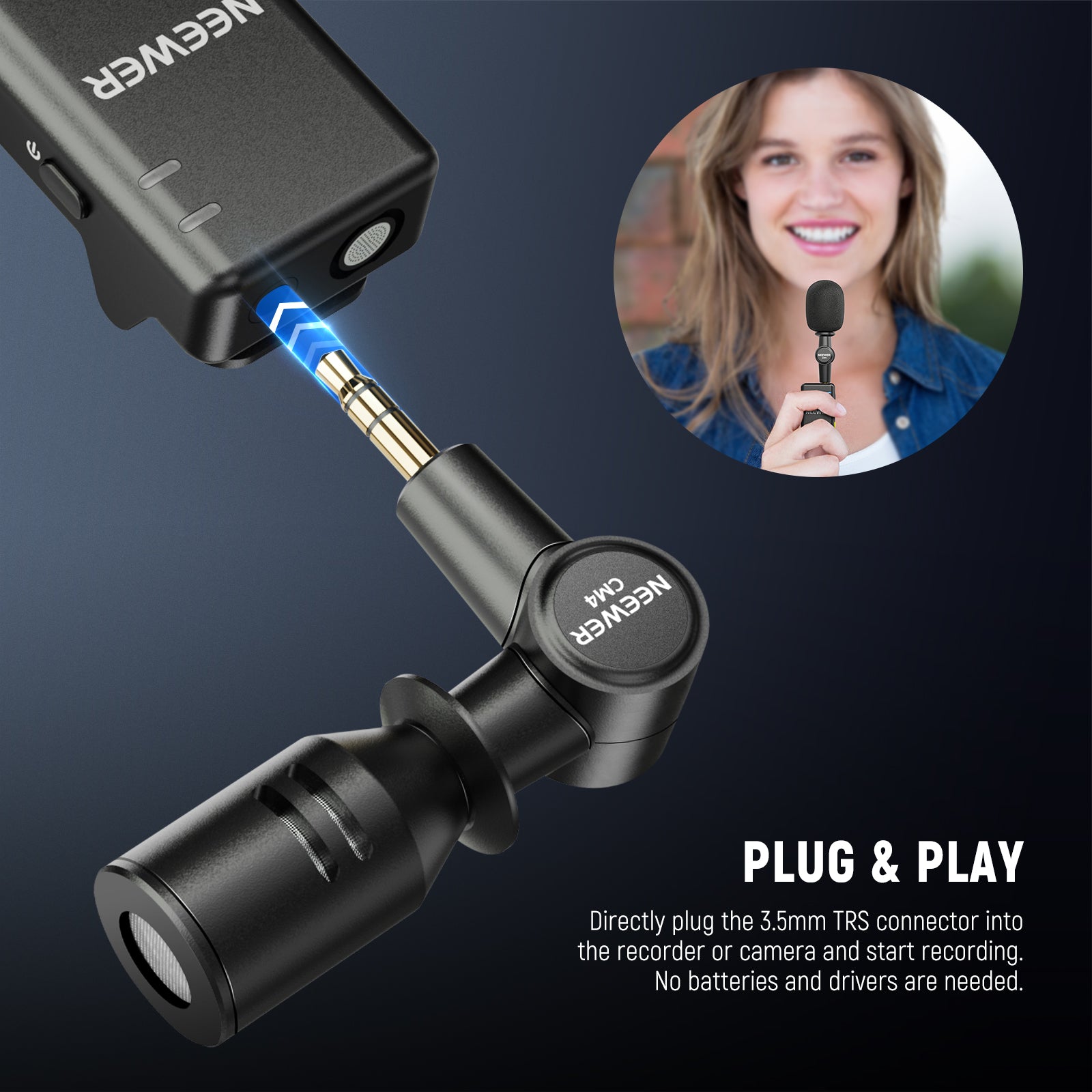 NEEWER CM4 3.5mm TRS Omnidirectional Mini Microphone