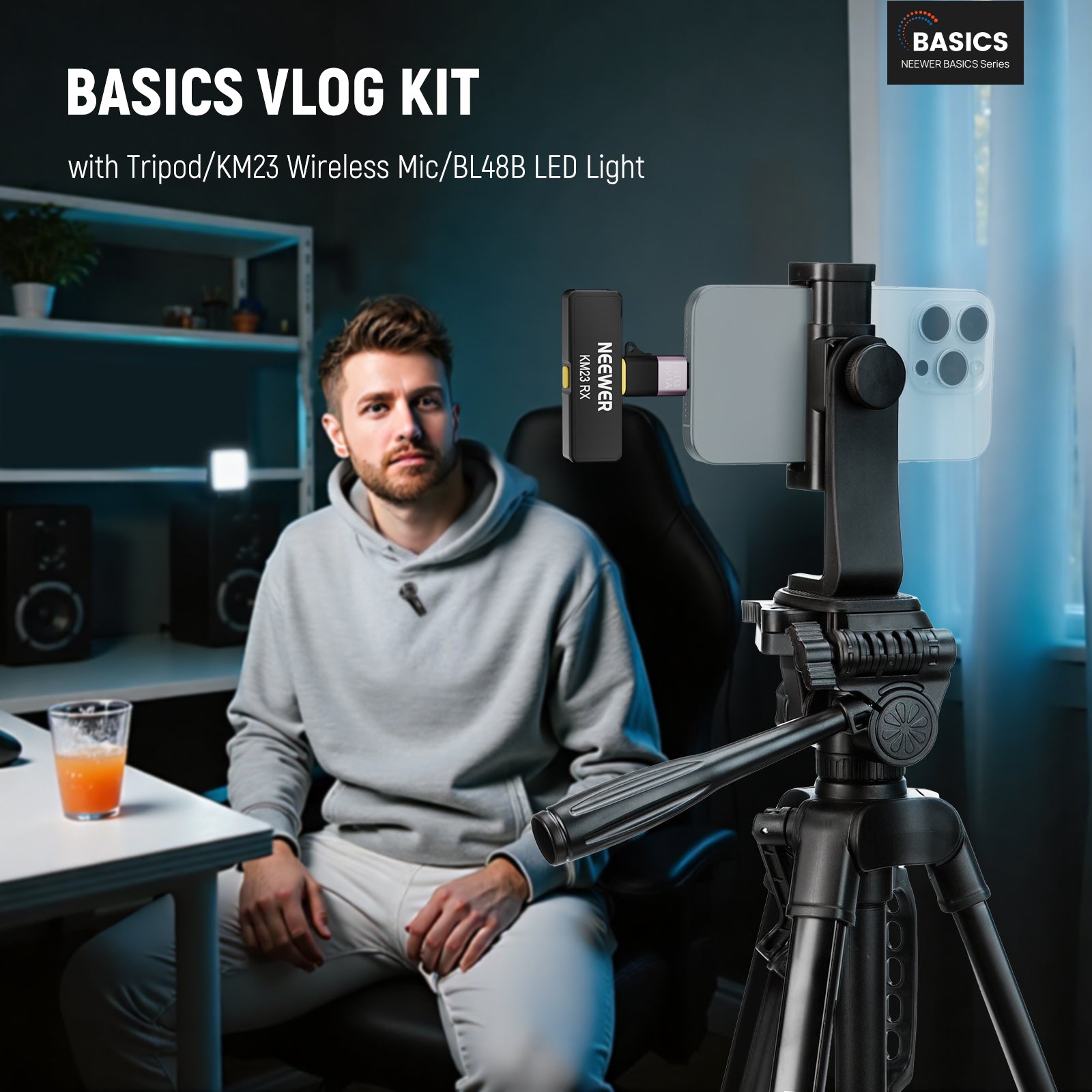NEEWER PA056 Vlog Kit For Phone with Tripod & Wireless Mic