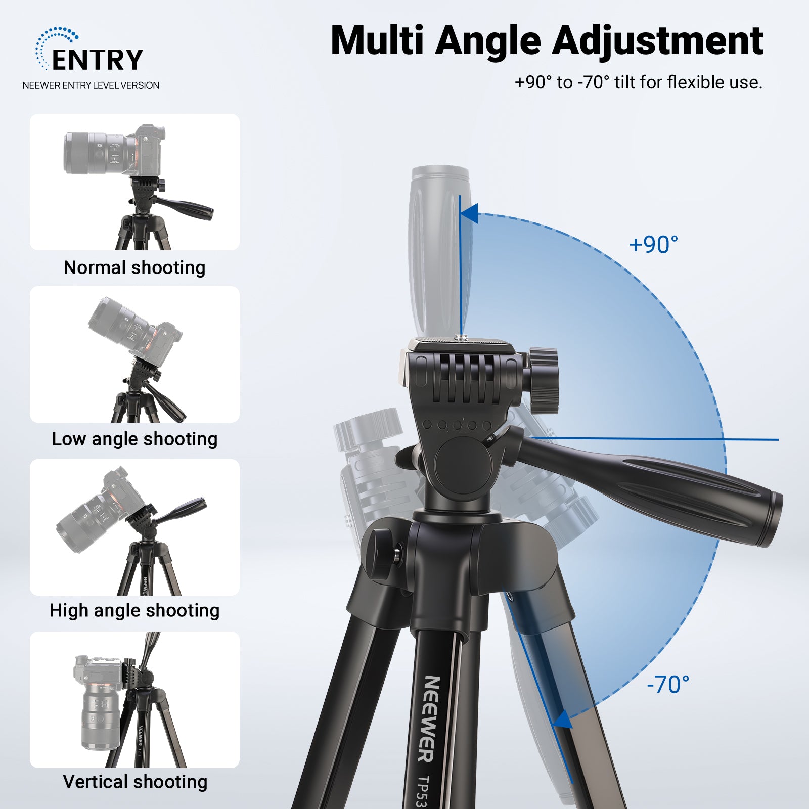 NEEWER TP53 Metal Travel Tripod with Enhanced Stability
