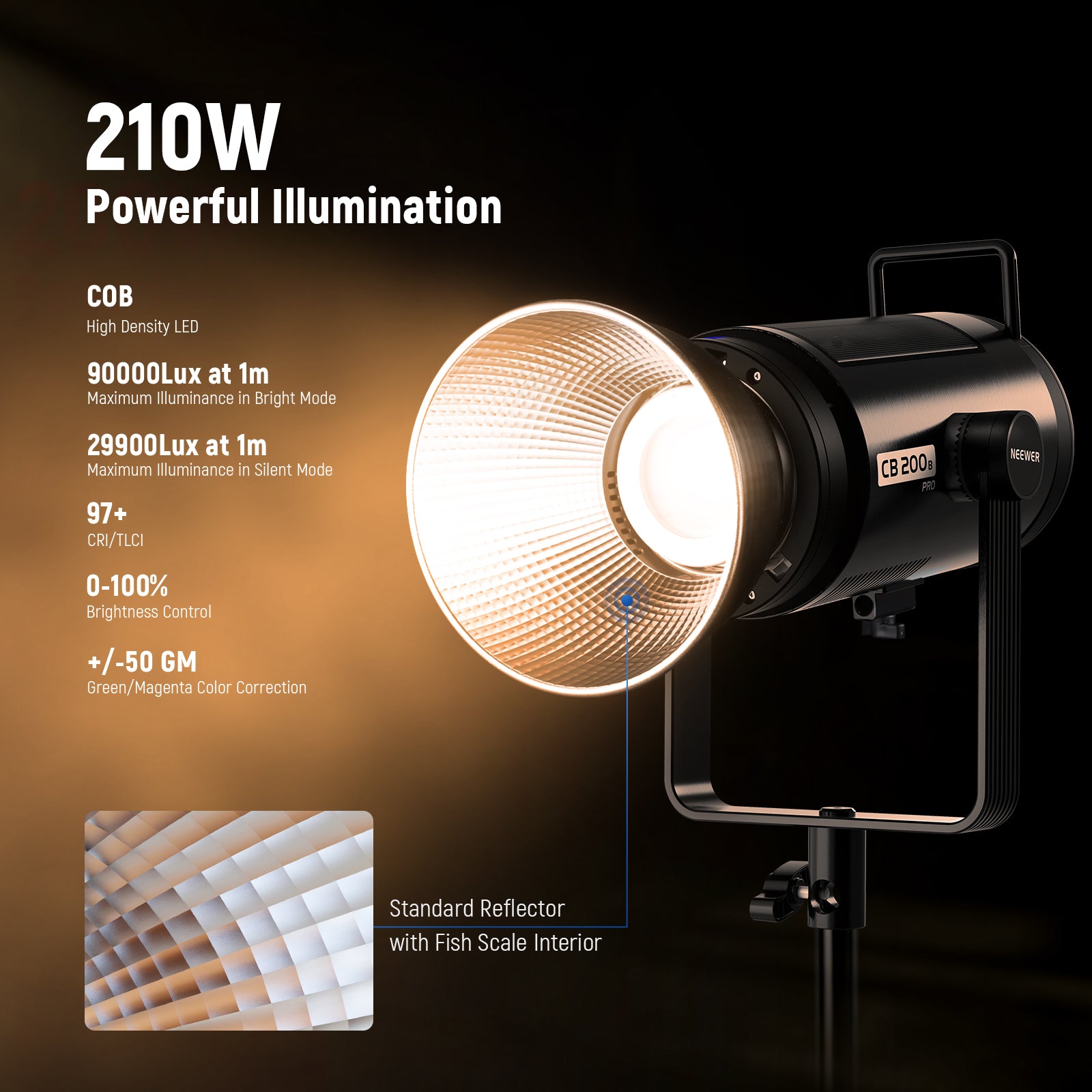 NEEWER CB200B PRO 210W Bi-Color LED Video Light