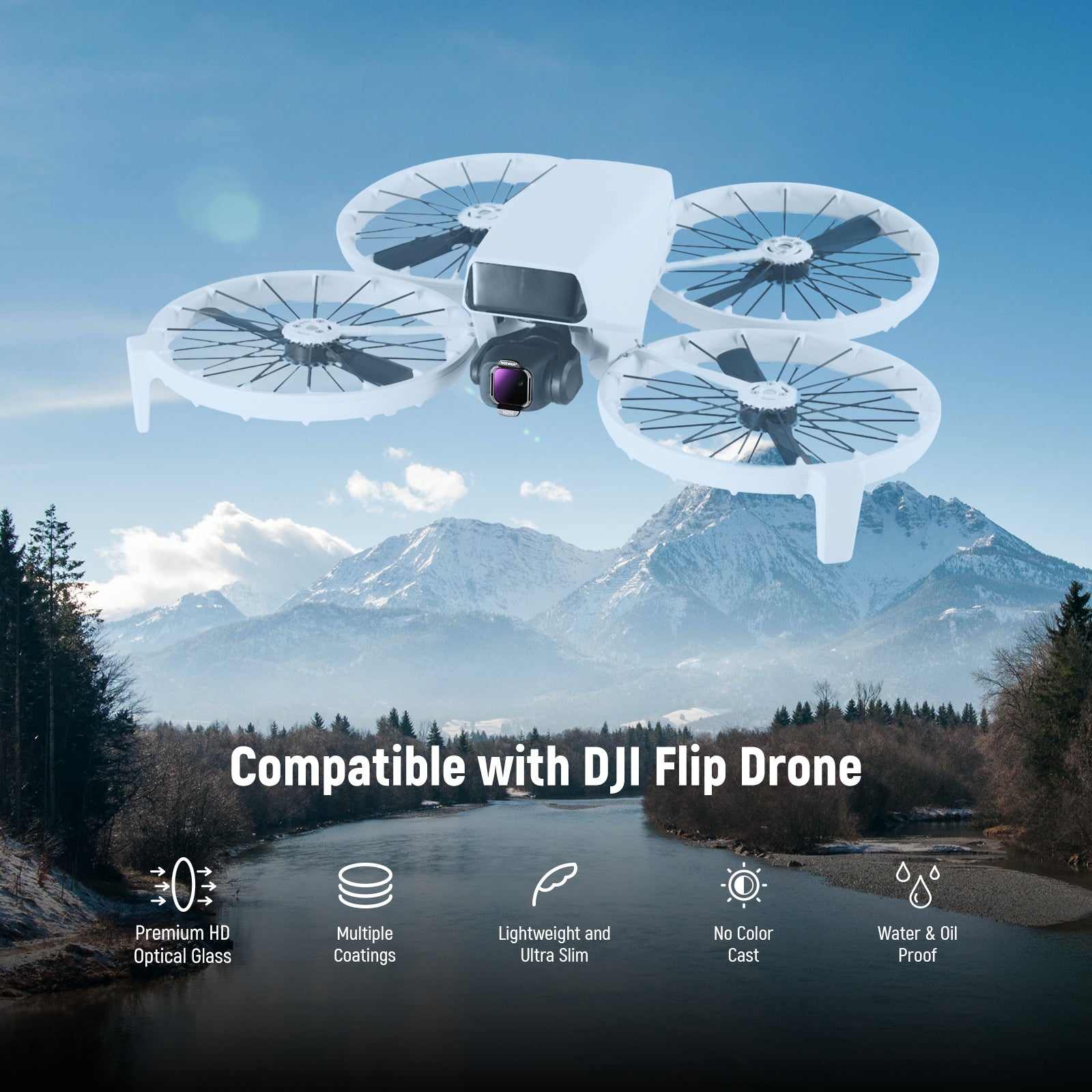 NEEWER FL-N34 4-Pack ND Filter Set for DJI Flip / Lito X1 Drone