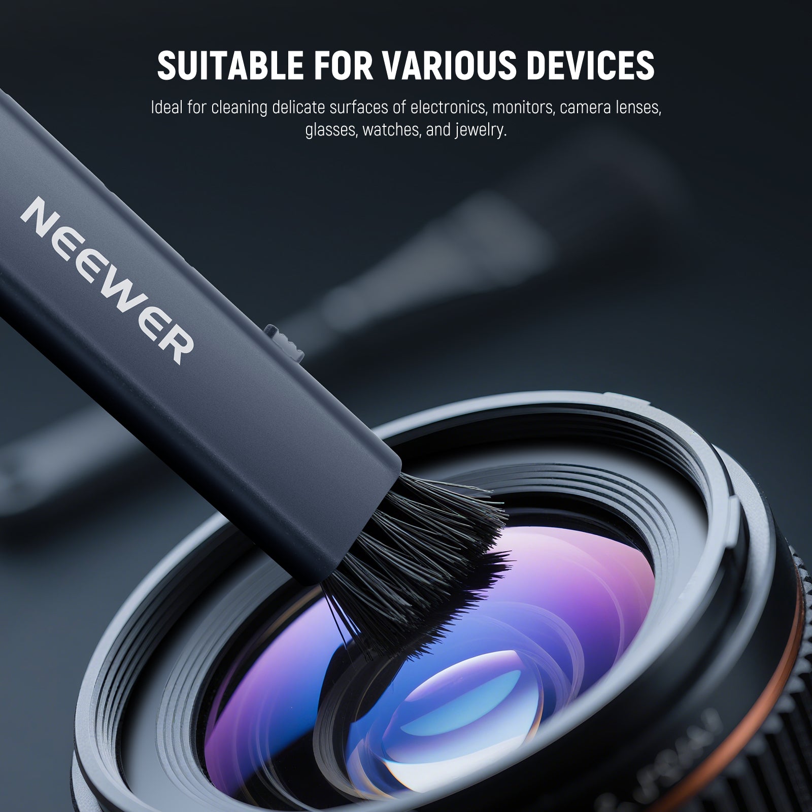 NEEWER HM-45 2 in 1 Camera Lens Cleaning Kit is suitable for various devices.