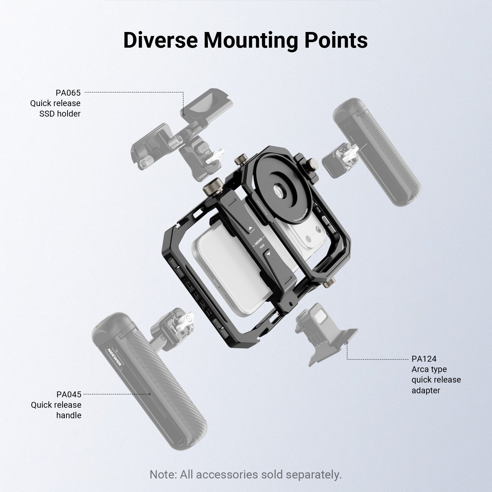 NEEWER PA058 Universal Phone Cage with Filter Lens Ring
