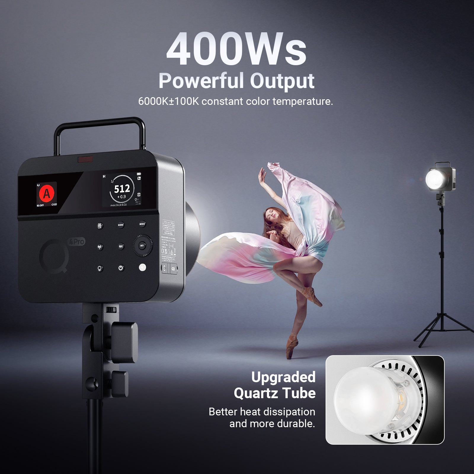 NEEWER Q4PRO 400Ws 2.4G TTL Outdoor Flash with App Control
