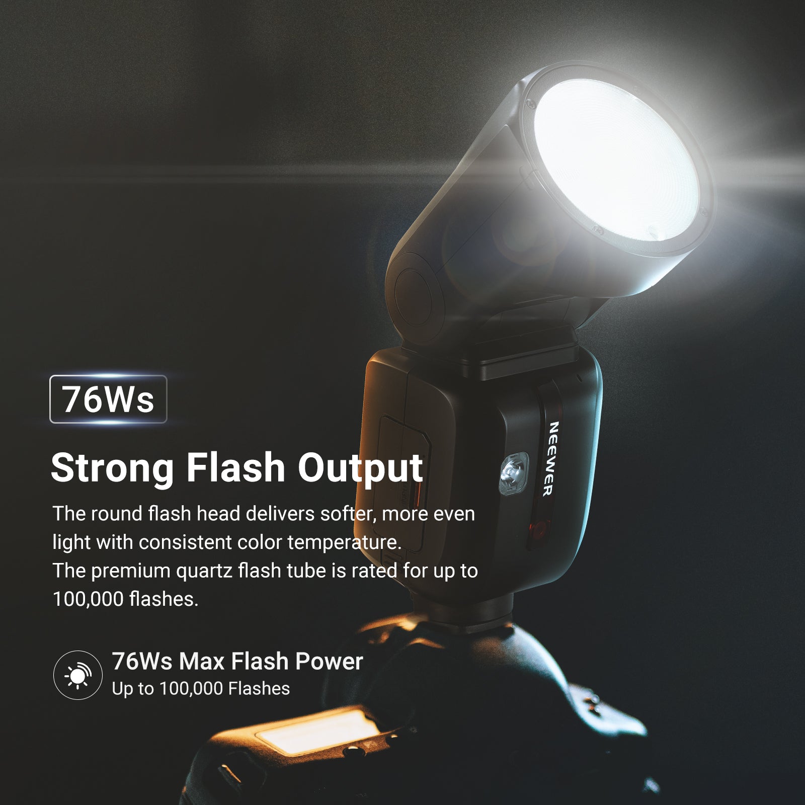 NEEWER Z2PRO 76Ws TTL Round Head Speedlite Flash