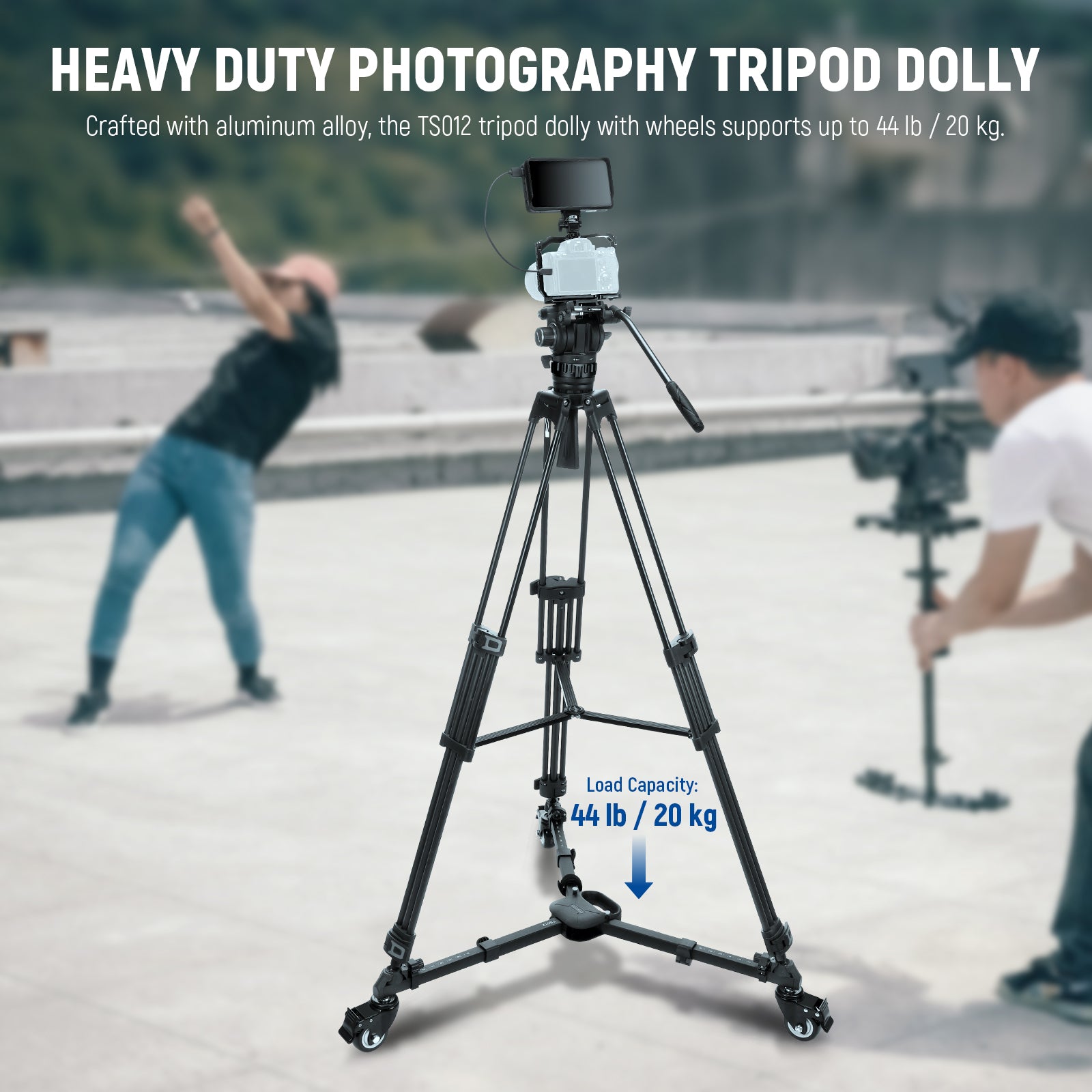 NEEWER TS012 Heavy Duty Tripod Dolly is crafted with aluminum alloy.