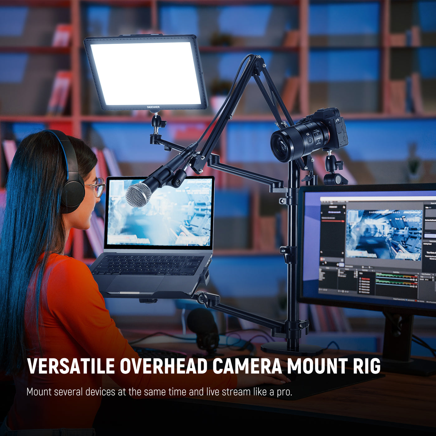 NEEWER DS007 Overhead Camera Stand | Desktop Mount Rig