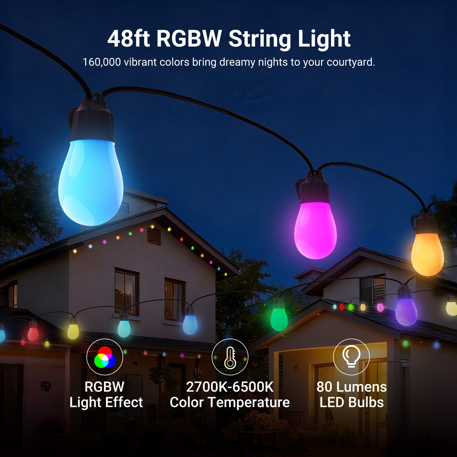 48ft RGBW String Light