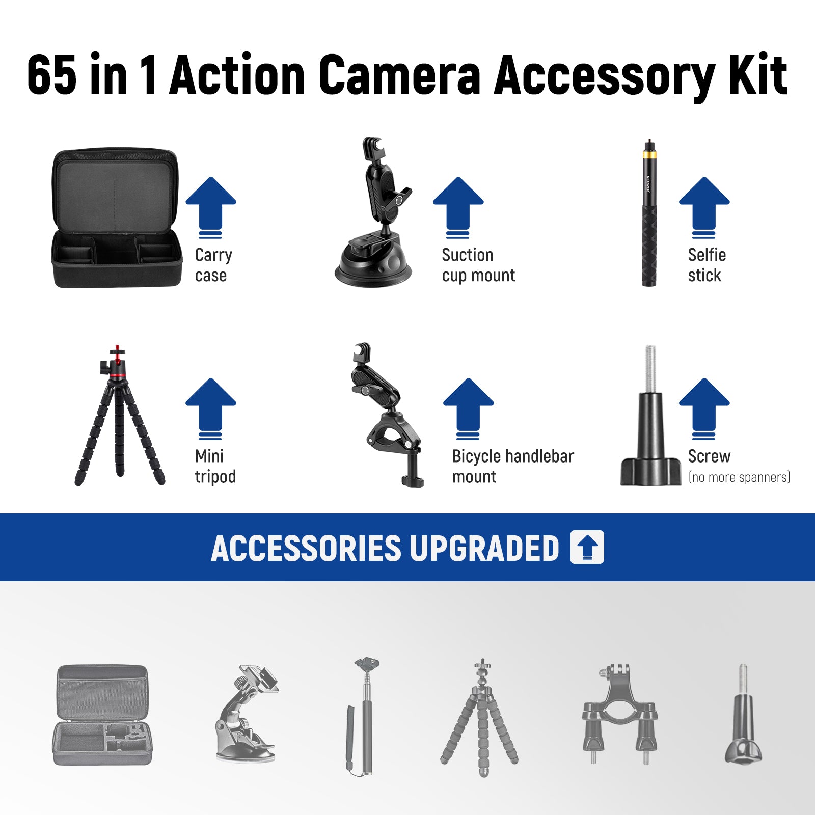 44 in 1 Action Camera Accessory Combo Kit -Compatible with