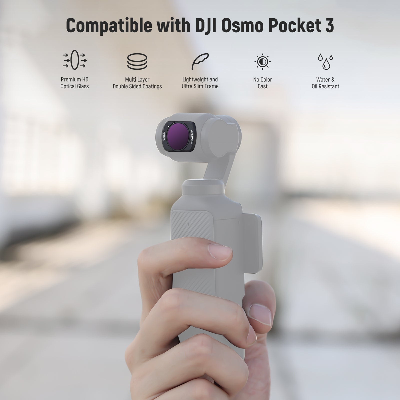 Neewer FL-P10 Magnetic Filter for DJI Osmo Pocket 3 - Thumbnail 4