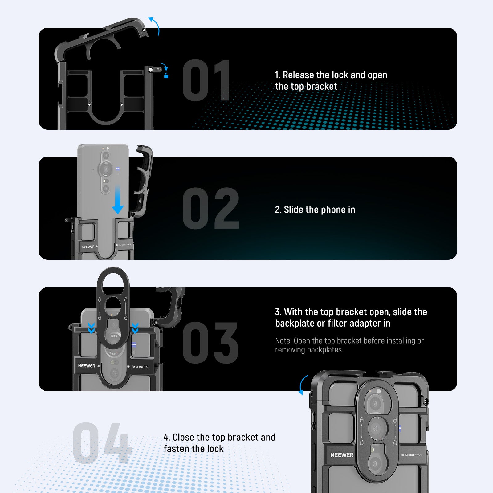 NEEWER Phone Cage for Sony Xperia PRO-I / Xperia 1 V