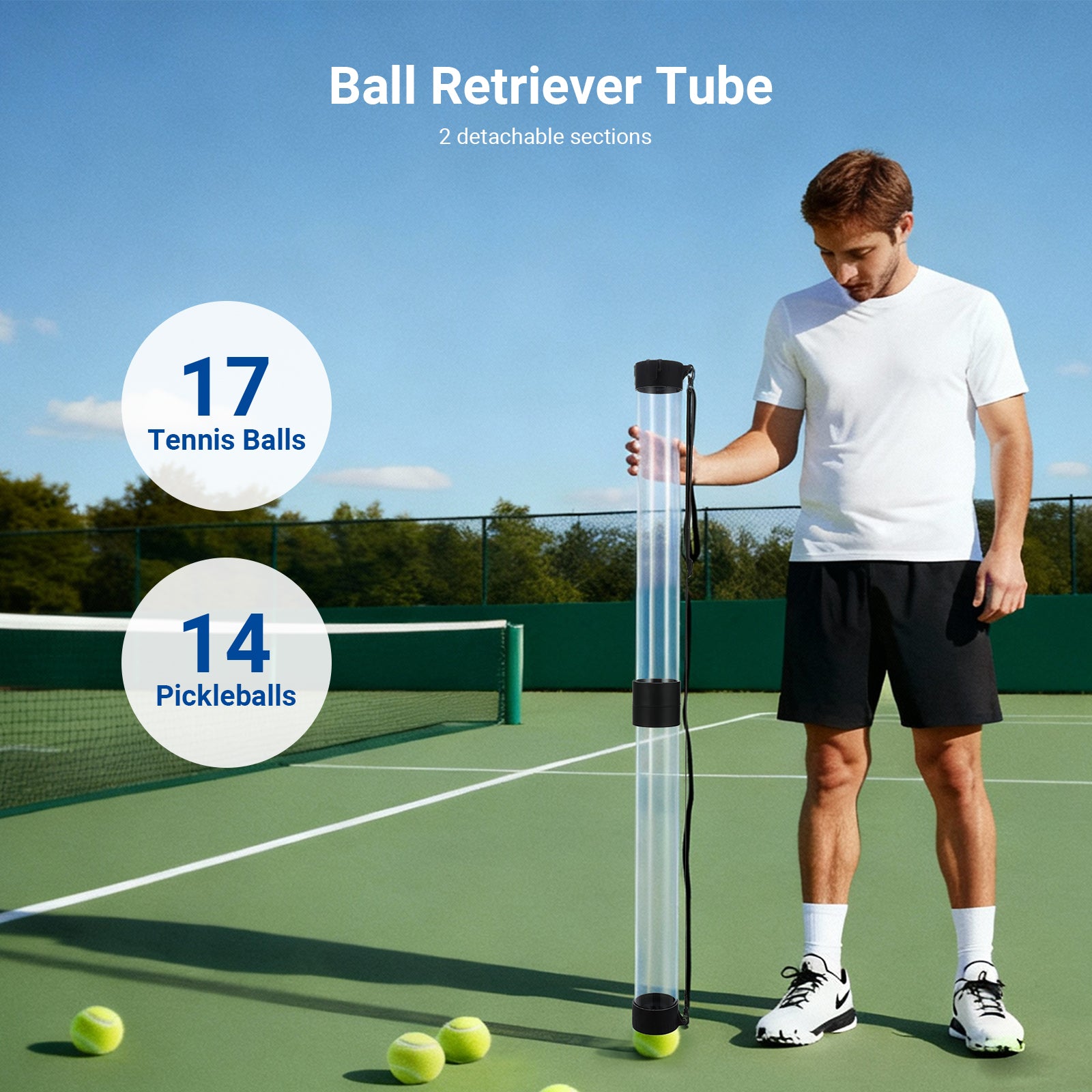 NEEWER TB03Z Tennis Ball & Pickleball Ball Tube