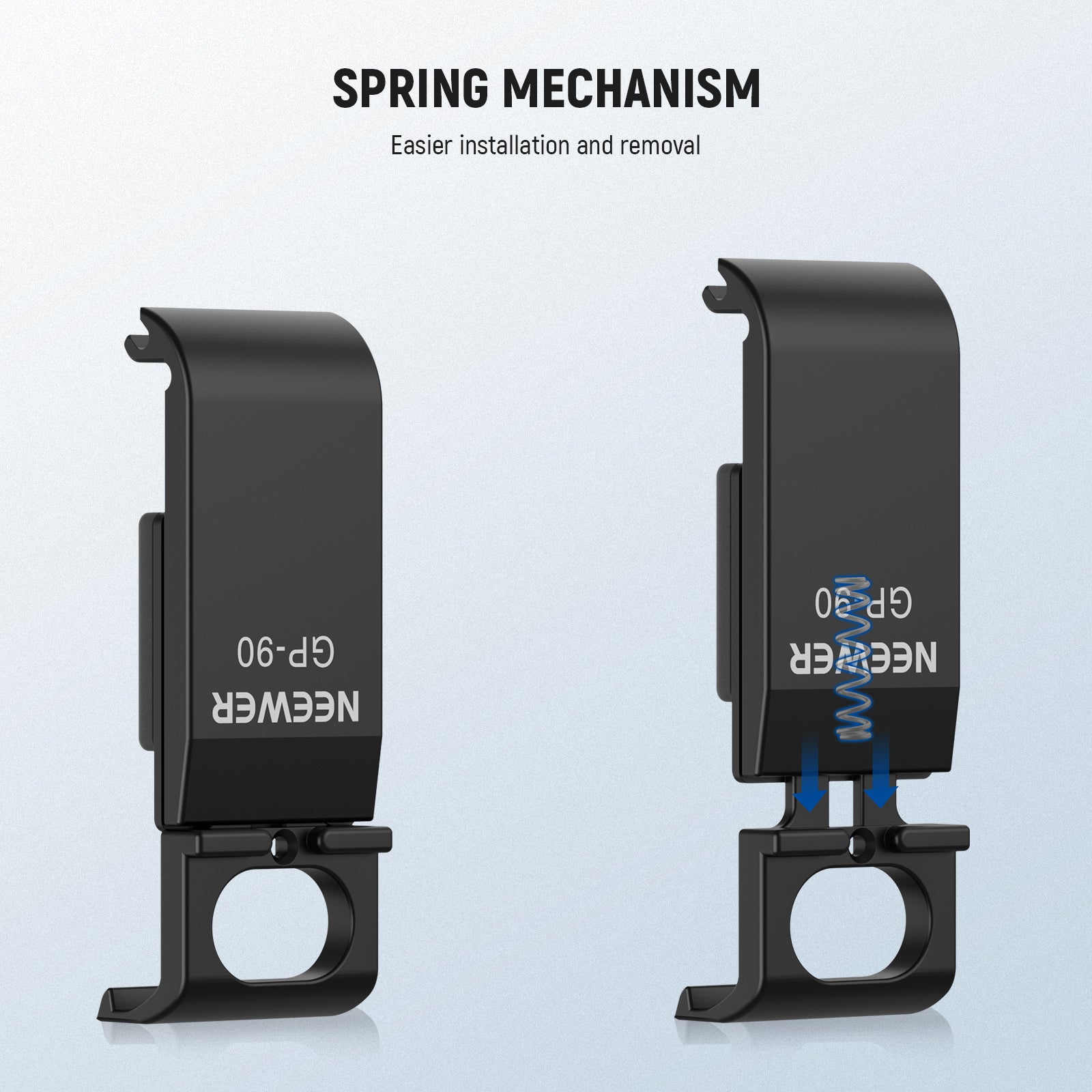 NEEWER GP-90 Action Camera Battery Side Door is easy to install and removal.
