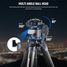 NEEWER LT34 Compact Travel Tripod Kit includes a detachable low profile metal ball head.