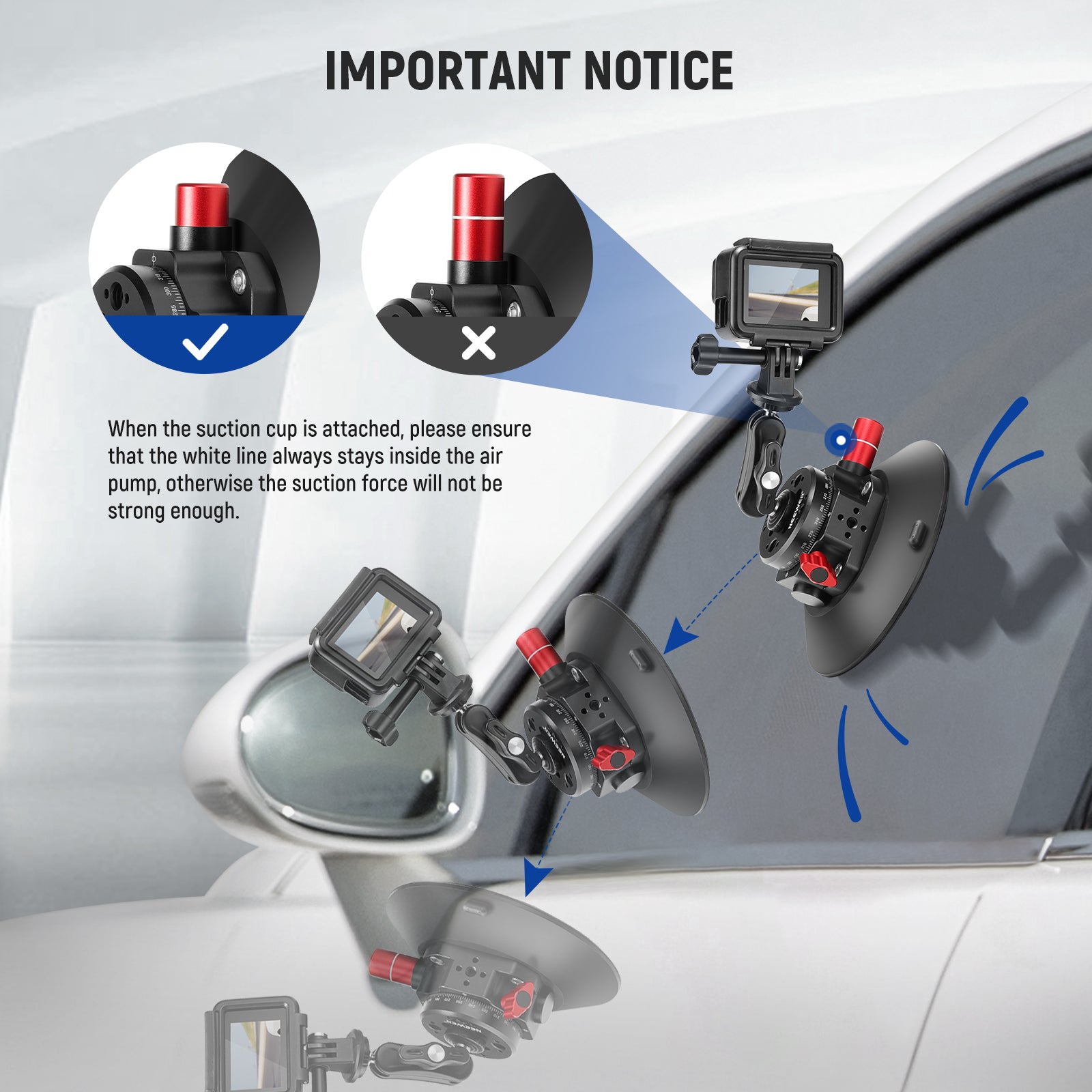 NEEWER CA013 6" Camera Suction Mount with Ball Head Magic Arm - NEEWER ...