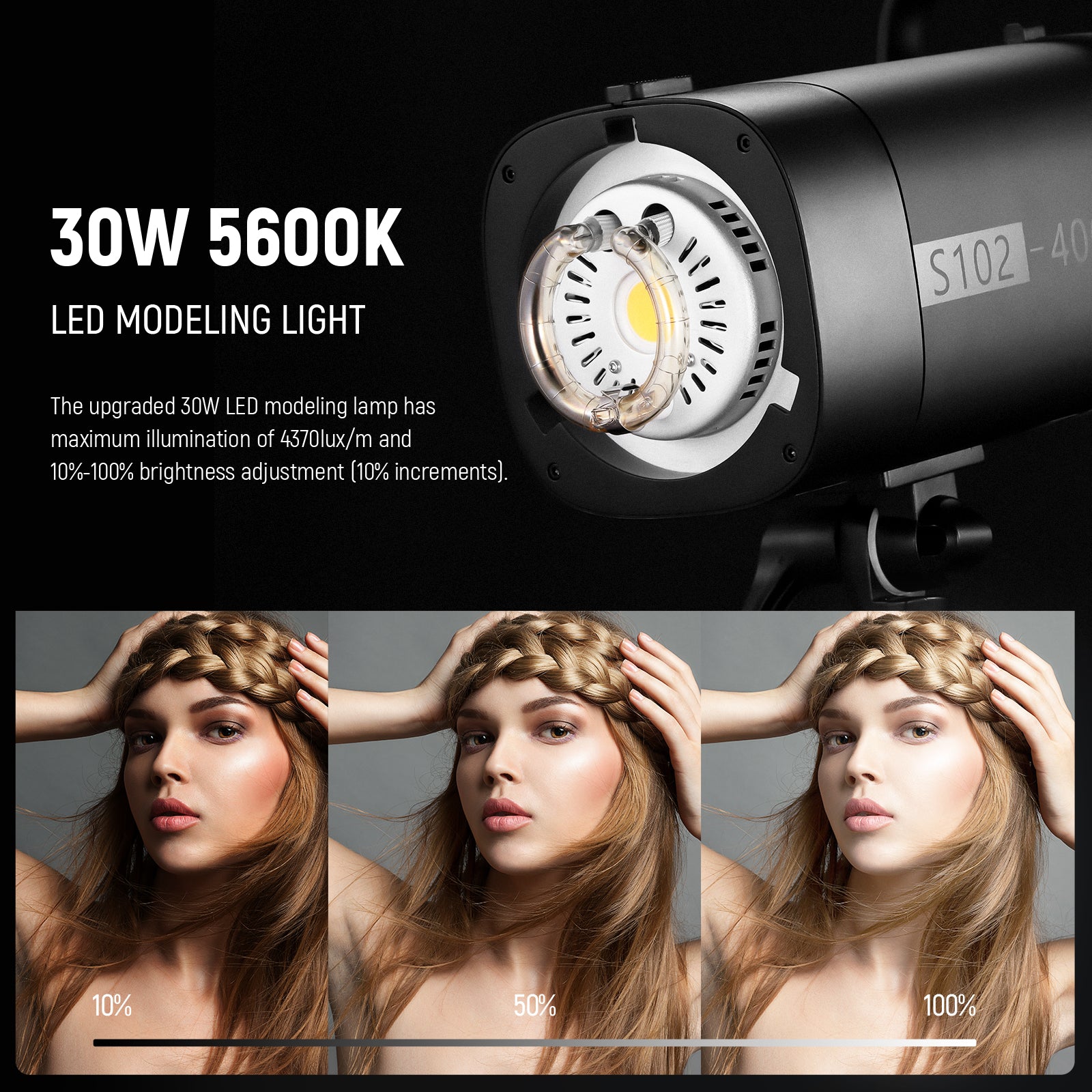 NEEWER 2 Pack S102-400W PRO Studio Monolight Flash Kit
