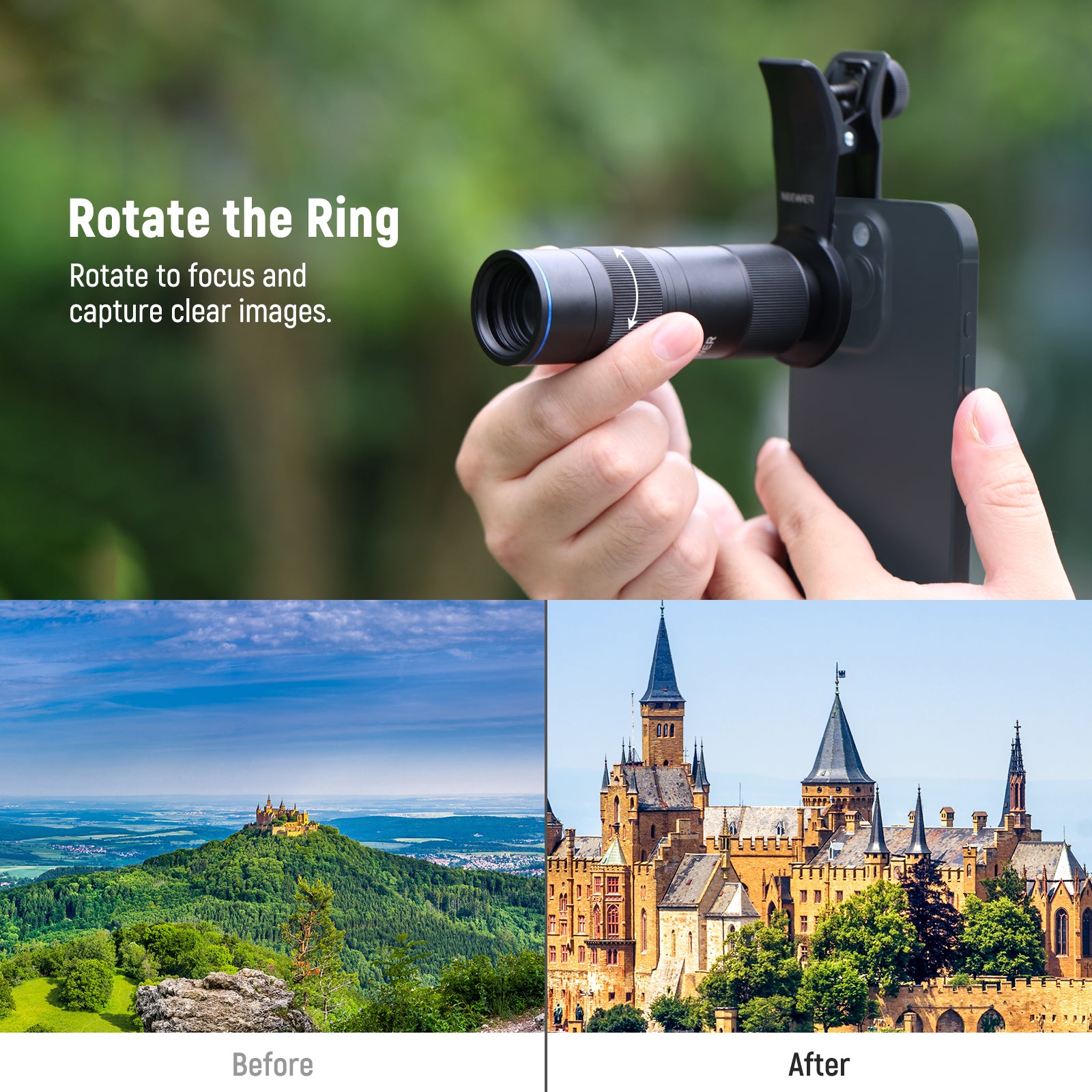 NEEWER LS-78 400mm 望遠レンズ NEEWER LS-78 400mm Phone Telephoto Lens with Lens Clip