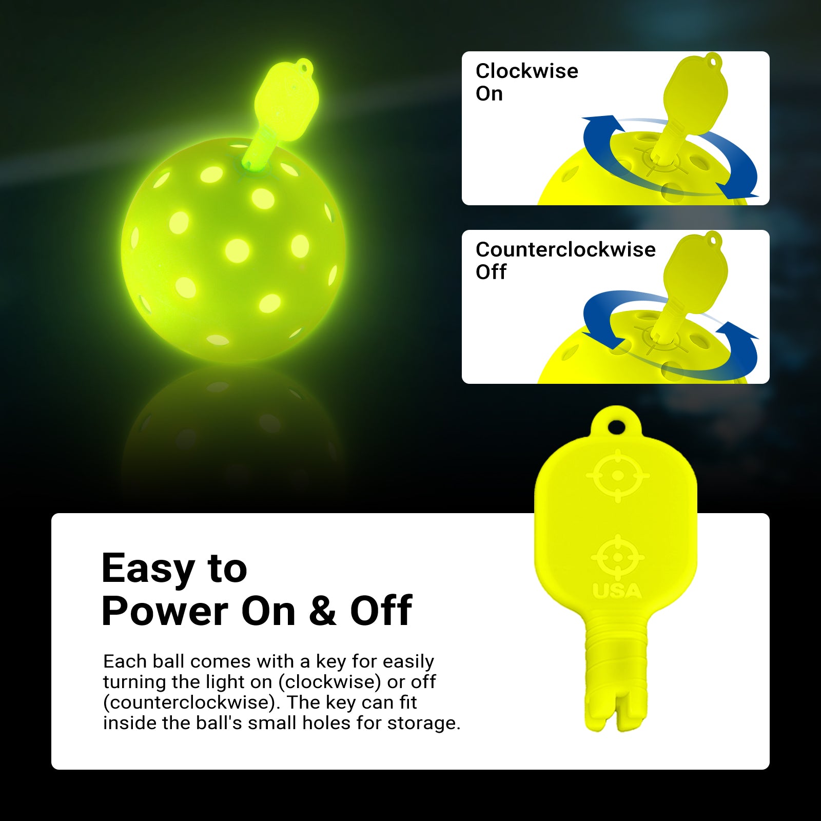 NEEWER PB02 4-Pack LED Pickleball Set for Night Play