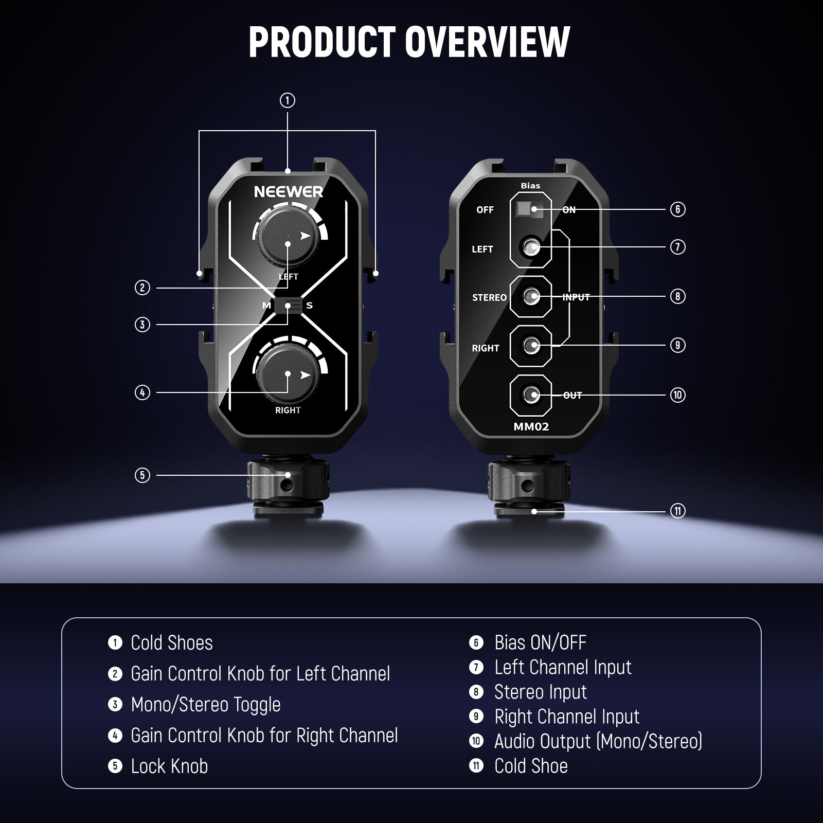 その他 NEEWER  NW02-1A NEEWER MM01/MM02 Dual Channel Microphone Audio Mixer