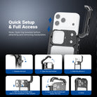 NEEWER Phone Cage Kit for iPhone 17 Pro opens and locks instantly with a side latch.