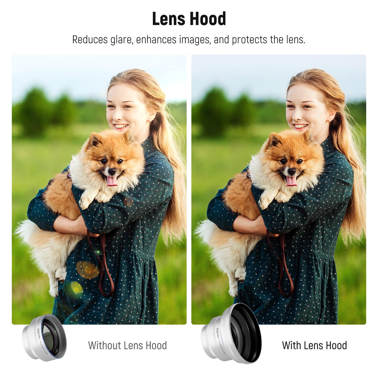 NEEWER LS-66 65mm Telephoto Phone Lens with Lens Hood