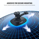 The adhesive mount features a larger base for enhanced stability