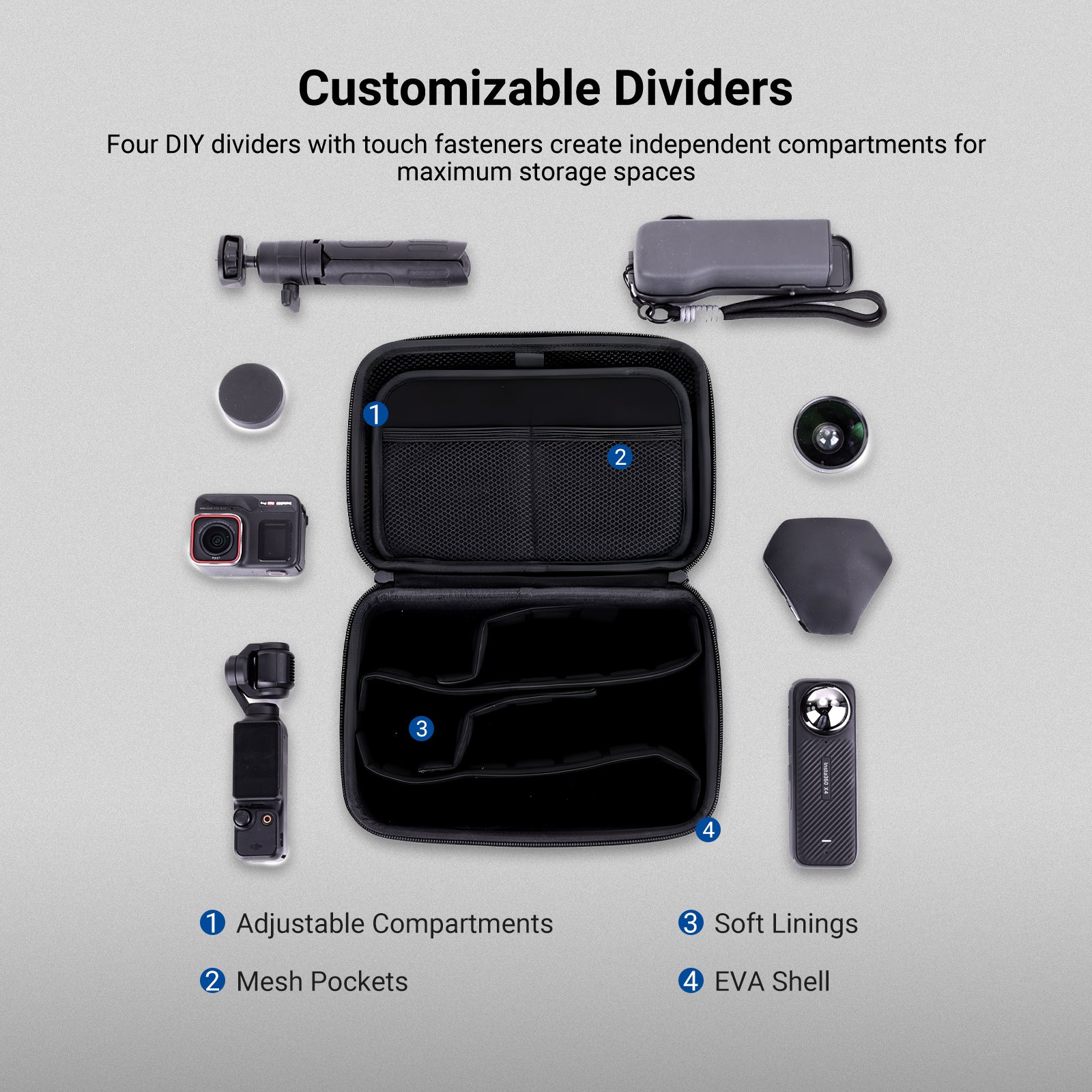 NEEWER PB27 Carrying Case for Action Camera & Accessories