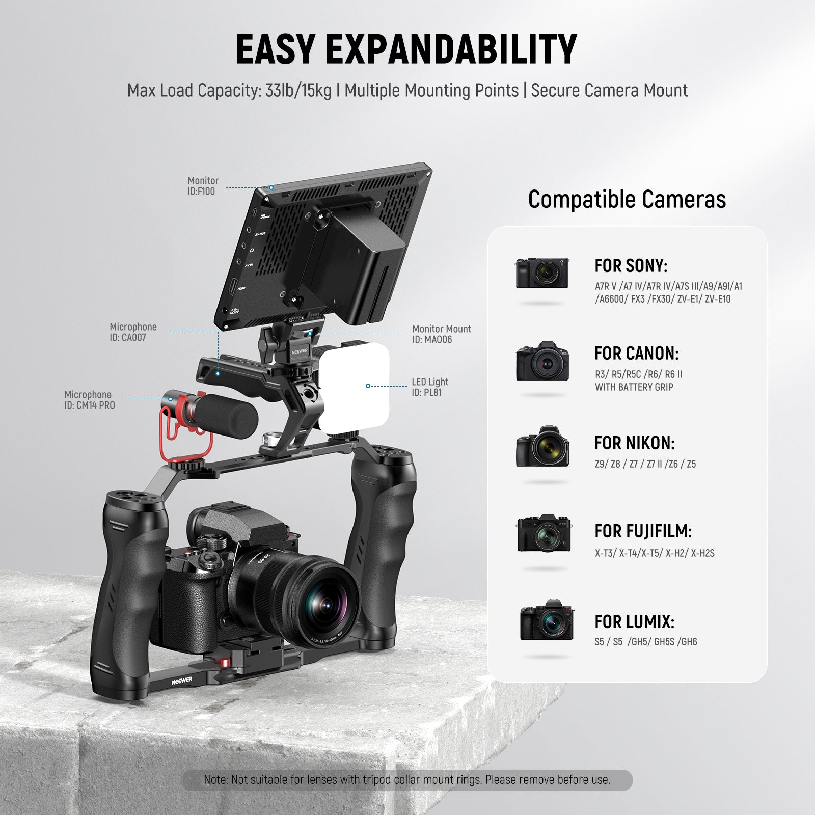 NEEWER CA077 Universal Camera Cage with Silicone Handles