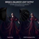 NEEWER NS65U Hexadecagon Parabolic Softbox makes your subject evenly illuminated from all perspectives.
