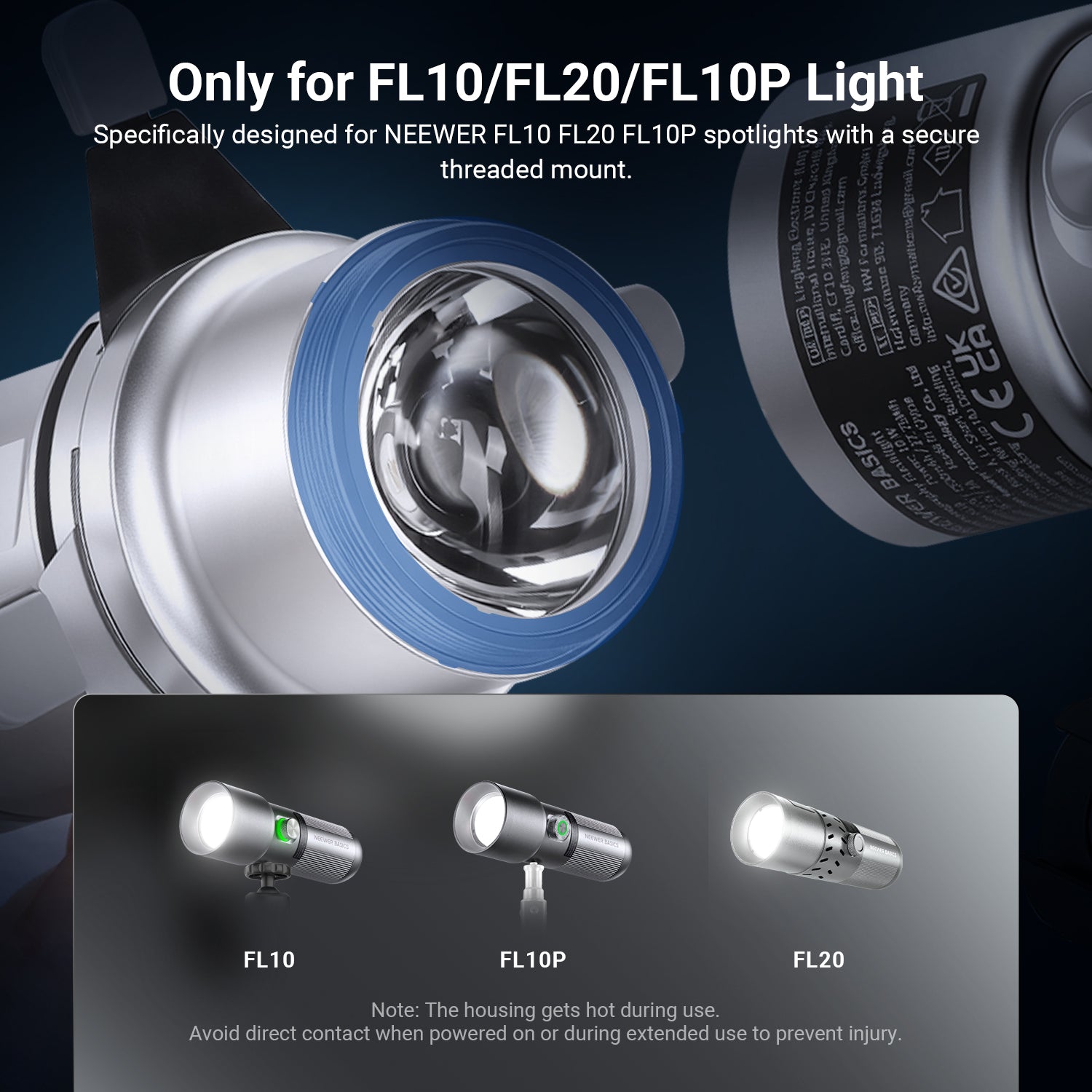 NEEWER BASICS LS01 Spotlight Conical Optical Snoot for Photography Fla