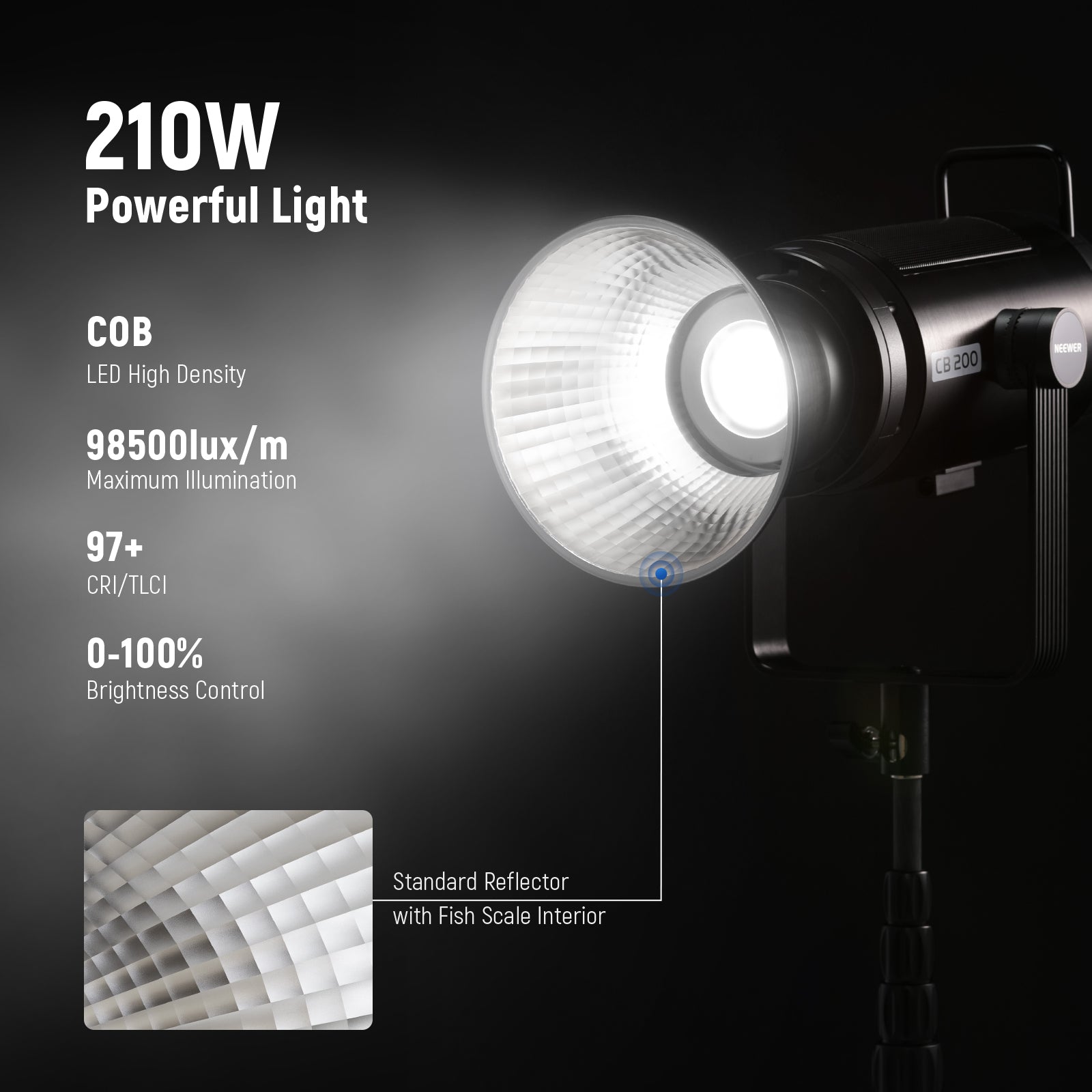 NEEWER CB200 210W LEDビデオライト NEEWER CB200 LED Video Light | Continuous Studio Lighting