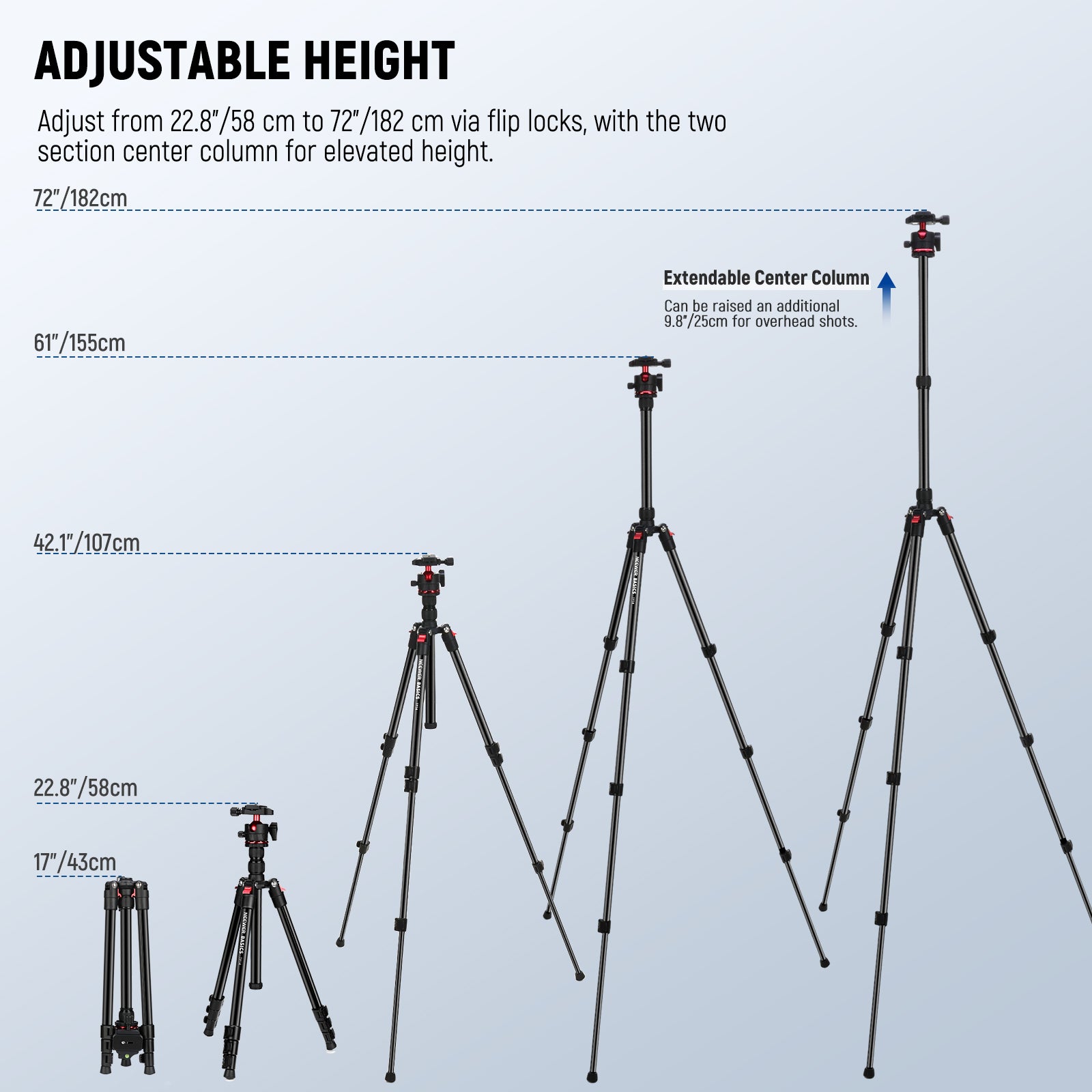 NEEWER BASICS TP14 Travel Tripod for Camera & Phone