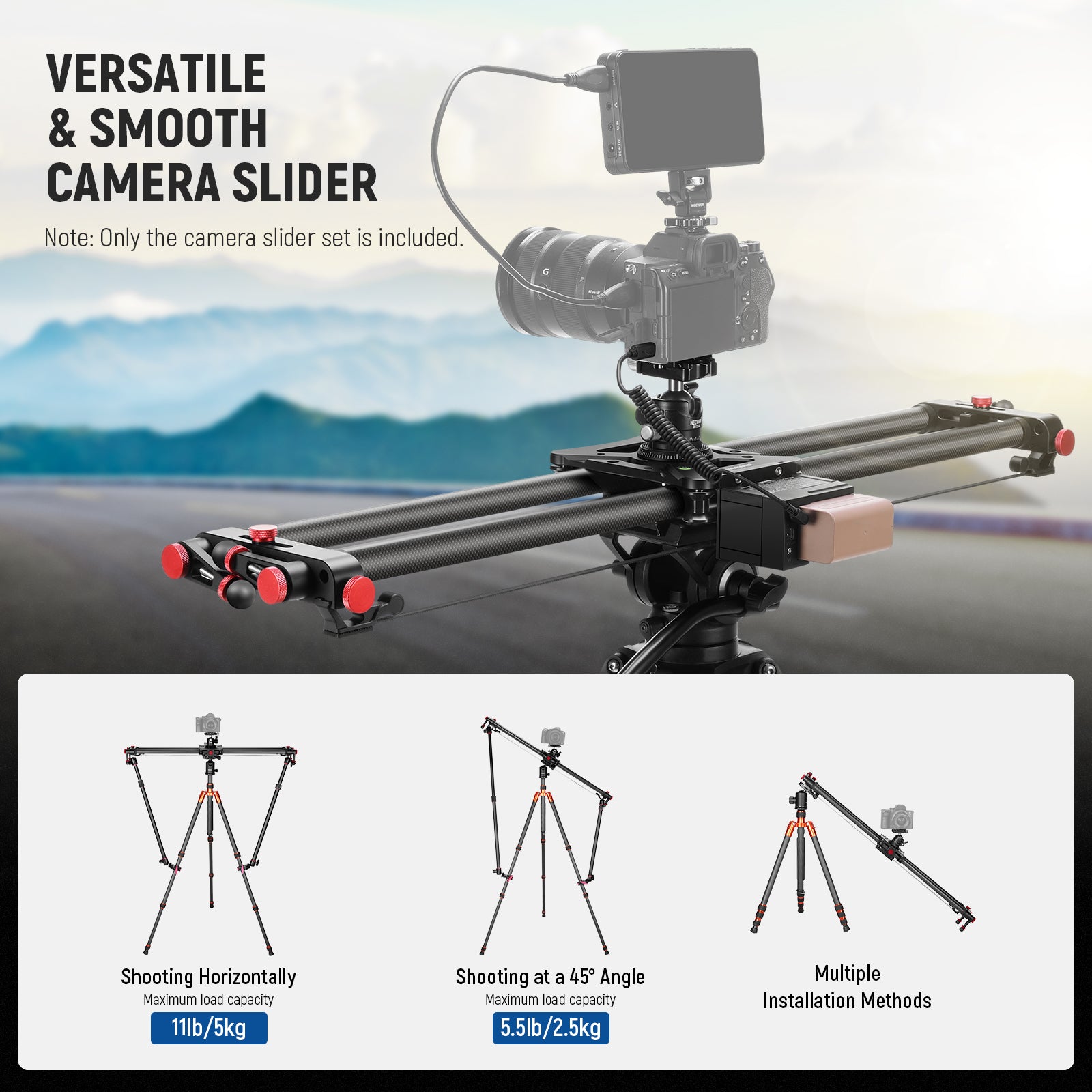 NEEWER ER1 Motorized Camera Slider with NP-F750 Battery