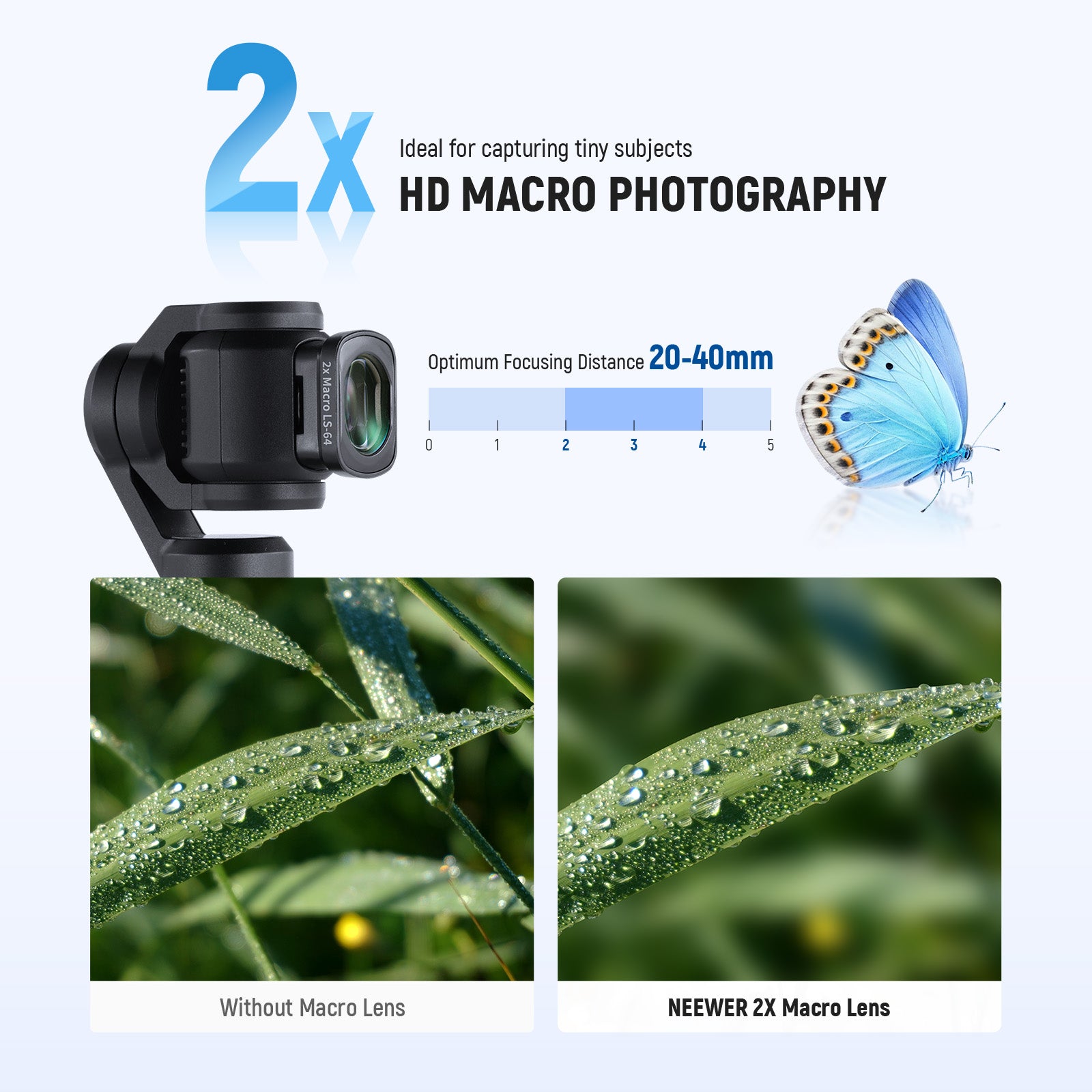 NEEWER LS-64 2X Macro Lens for DJI Osmo Pocket 3 / Pocket 4