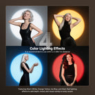 NEEWER FL20 Portable RGB Photography Flashlight features bright white, warm yellow, cool blue, and vibrant red tones