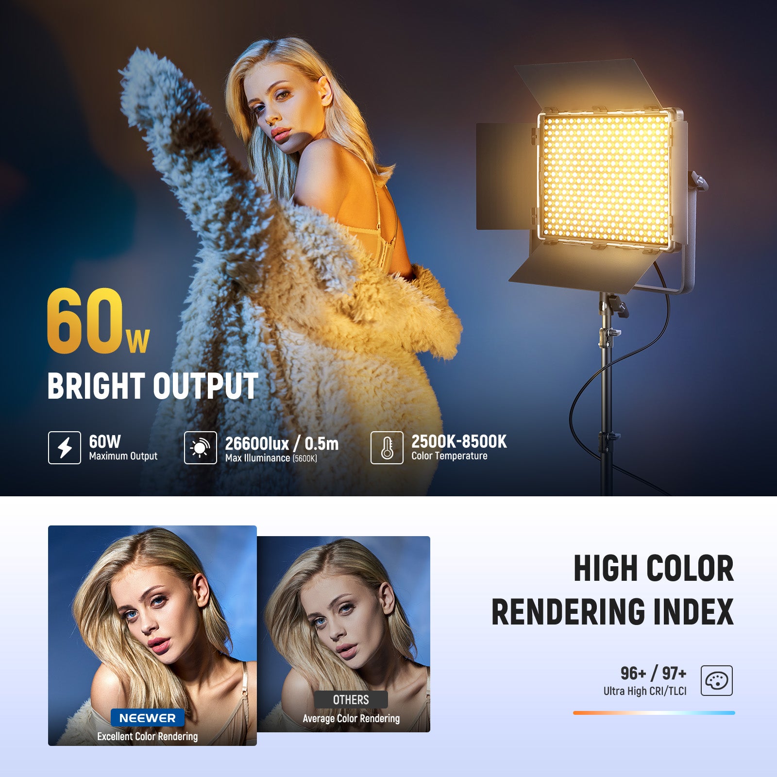 Neewer PL60B LED Panel Light - Thumbnail 4