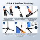 Assembly steps of the NEEWER PB01N 6ft Portable Detachable Pickleball Net 