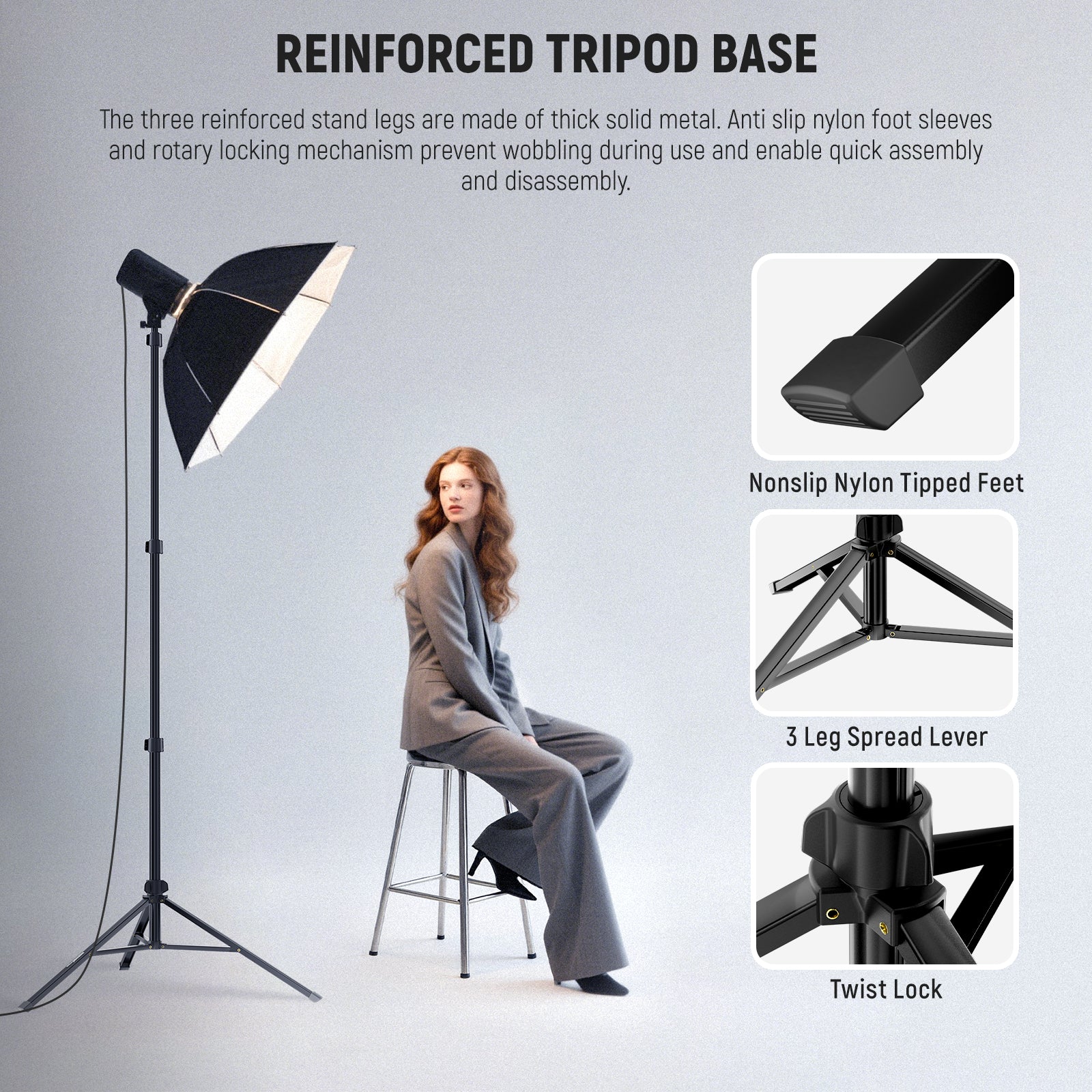 NEEWER ST200B 200cm Lightweight Photography Light Stand
