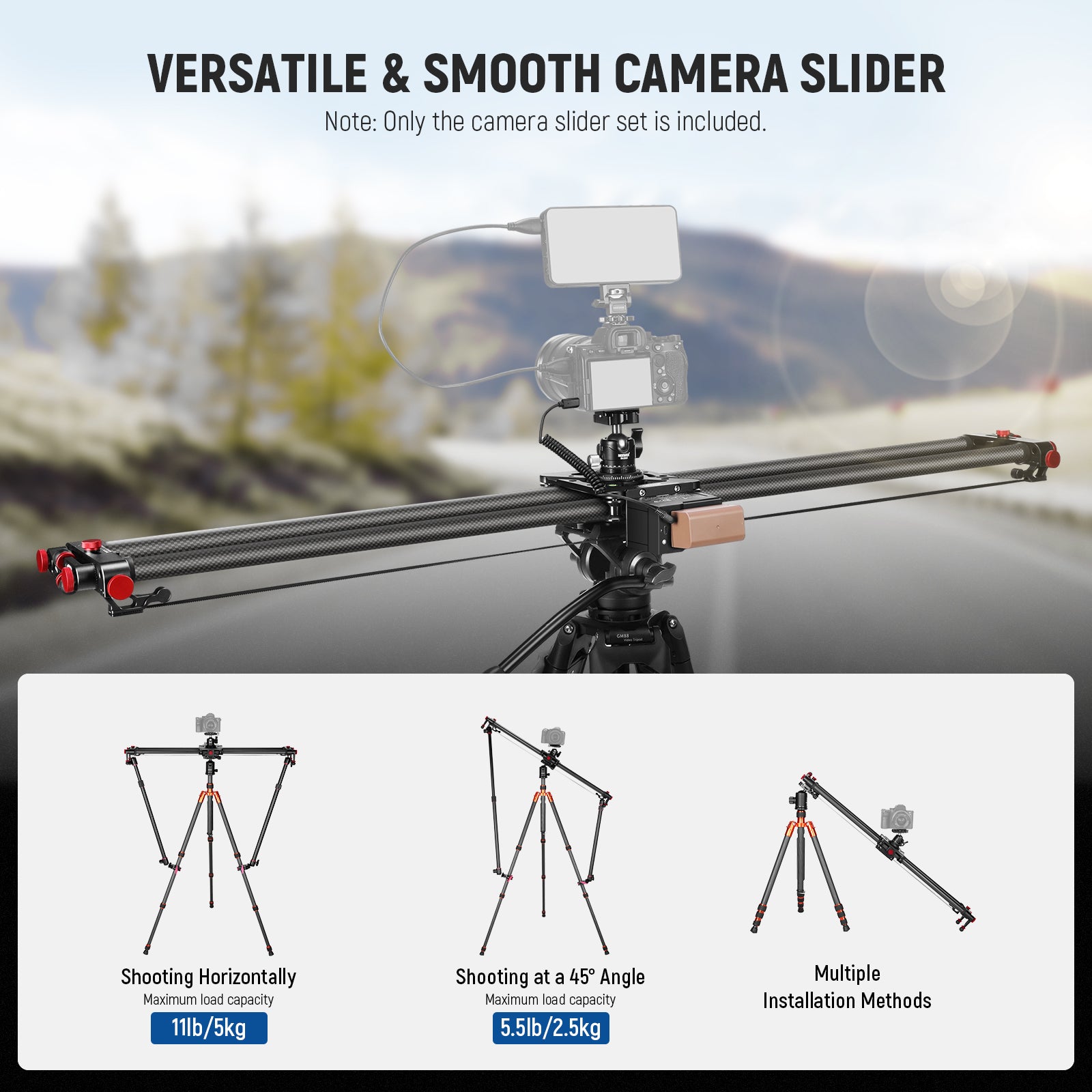 NEEWER ER1 Motorized Camera Slider with NP-F750 Battery