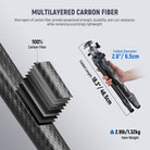 NEEWER LT34 Compact Travel Tripod is made of 100% carbon fiber.