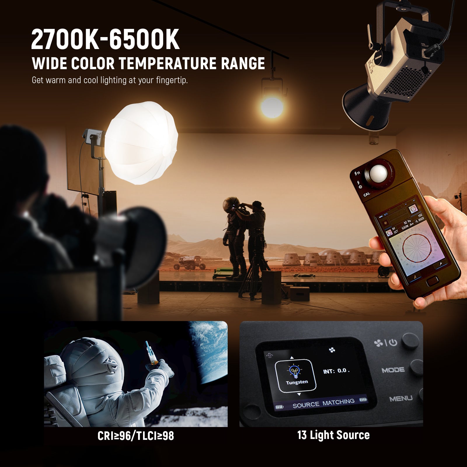 NEEWER AS600B COB LEDビデオライト NEEWER AS600B 600W LED Continuous Lighting for Video