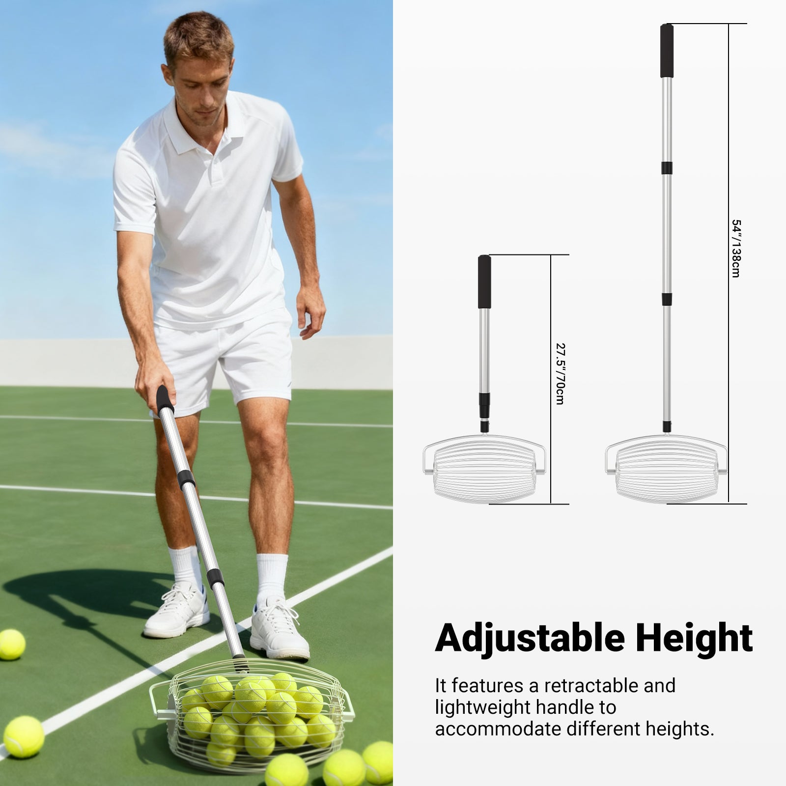 NEEWER TB04S Tennis Ball Pickleball Collector Roller