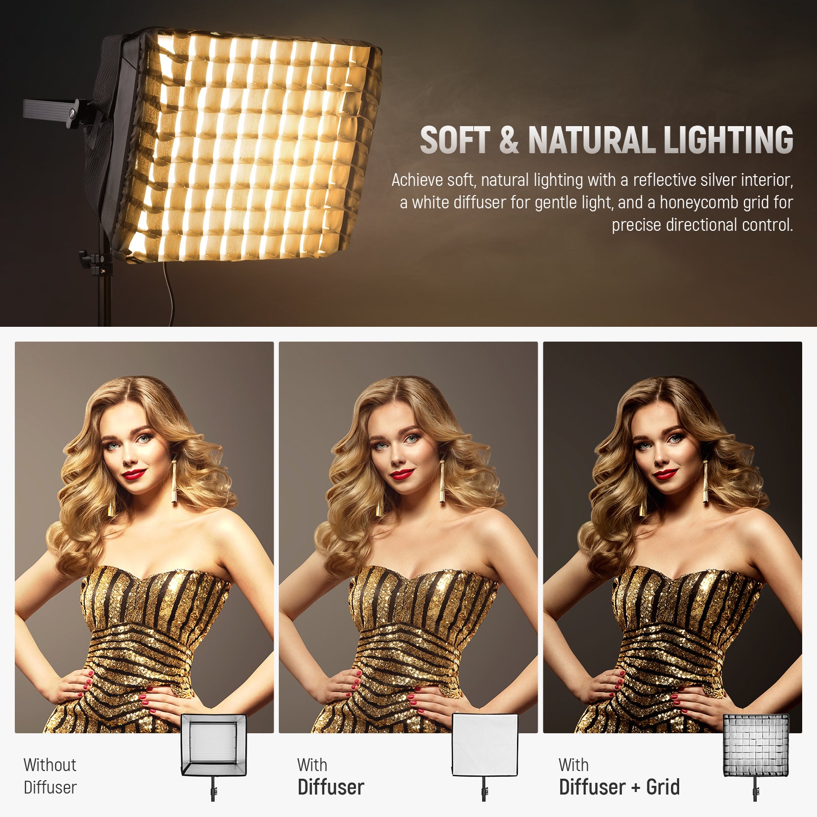 NEEWER NS6S Softbox Diffuser for PL60C RGB LED Light
