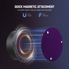 Built in magnets allow quick and secure attachment to an adapter ring