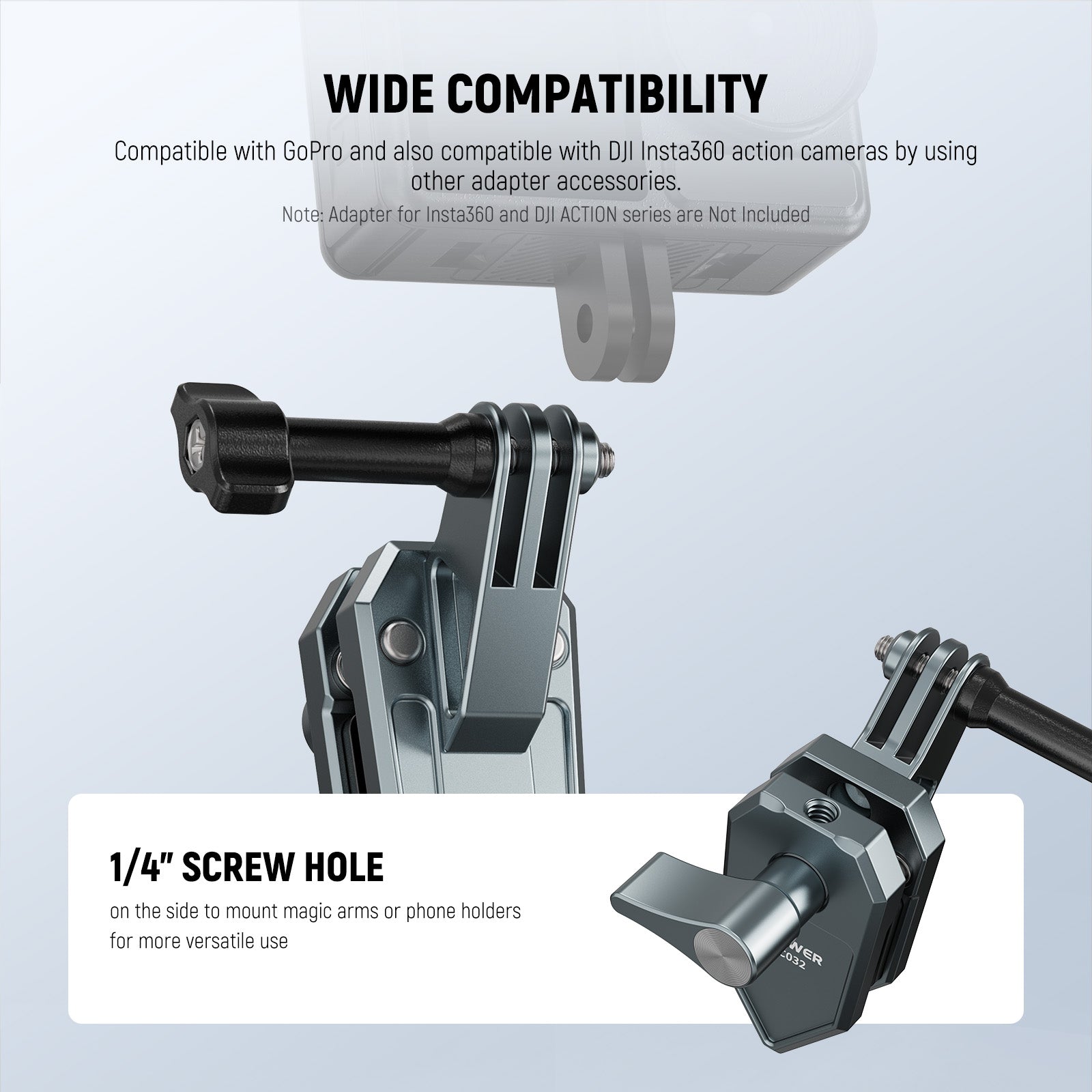 NEEWER AC032 Motorcycle Windshield Camera Clamp Mount