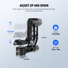 NEEWER GM102 Tripod Gimbal Head can be adjusted up and down.