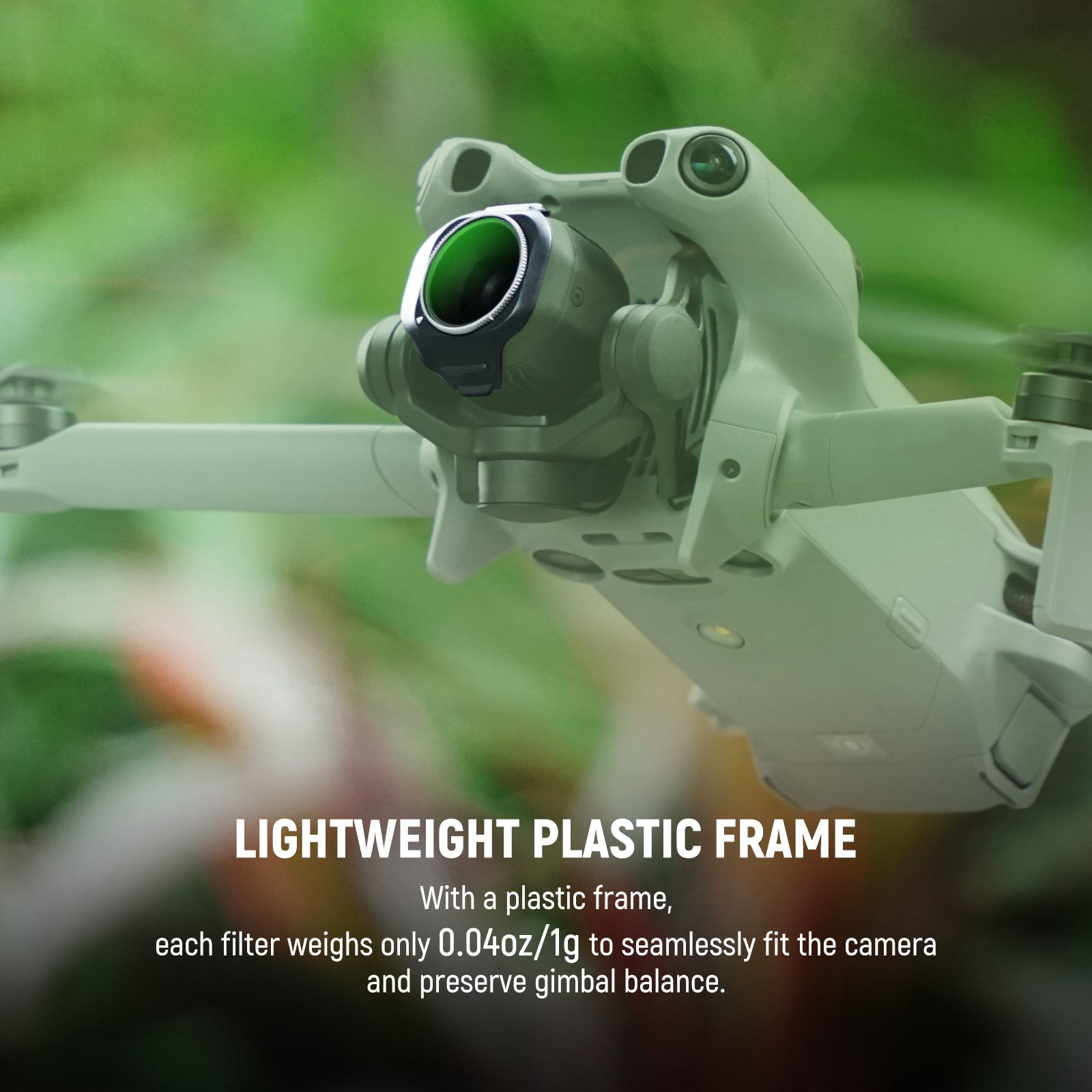 The 1g lightweight frame preserves gimbal balance and accuracy