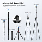 NEEWER TP014 Travel Tripod folds reversibly, with non slip feet for stability.