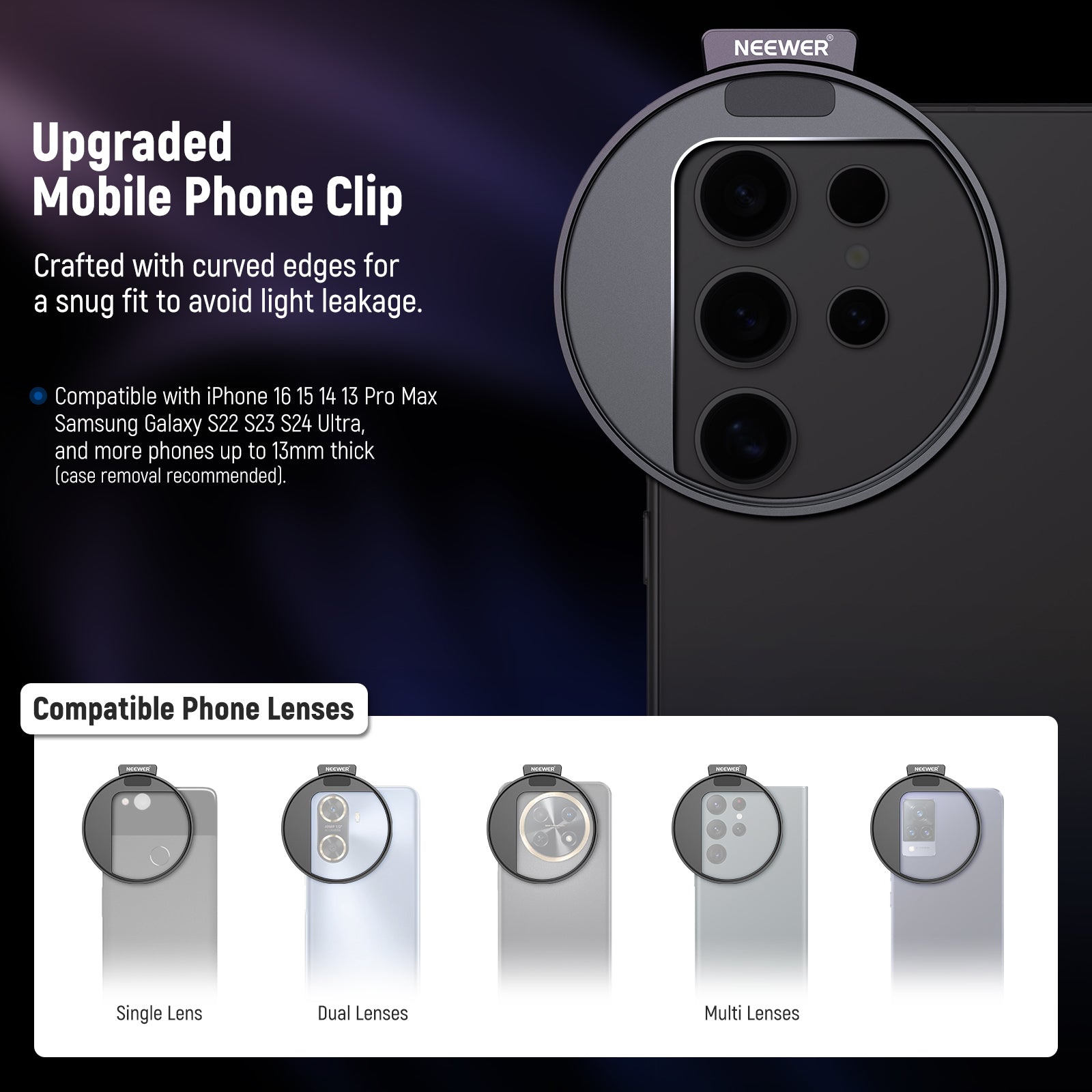 Neewer FL-78 CPL Filter & Phone Clip - Thumbnail 5
