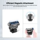 The quick release cold shoe mount can immediately click into place